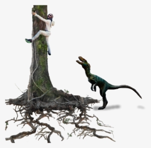 Ftestickers Tree Man Scared Dinosaur Branches Stickers - Picsart Photo Studio