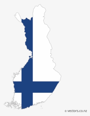 Flag Vector Map Of Finland - Finland Flag And Map