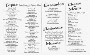 Vinotapa Menu - Vinotapa