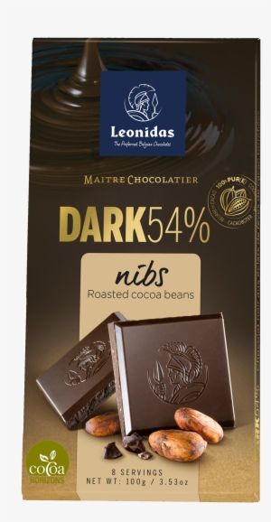 Leonidas Dark 54% Nibs Roasted Cocoa Beans Bars - 100g Bars Leonidas Chocolate Bars