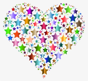 Hearts And Stars Clipart - Colorful Heart Transparent Background