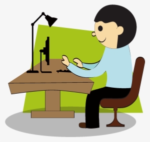 Cartoon Office Computer Elements - Técnicas Administrativas Básicas De Oficina