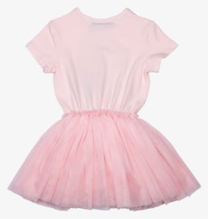 Rock Your Baby Unicorn Love Ss Circus Dress - Kate Mack Biscotti Pink Ballerina Print And Tulle Detail