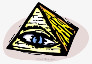 Pyramid With Eye Symbol Royalty Free Vector Clip Art