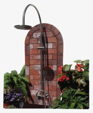 Rustic Brick Outdoor Shower - Arch