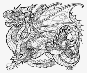 hard coloring pages of dragons