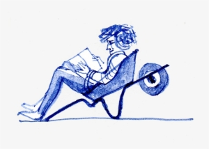 Motfis Woman Reading In Wheelbarrow - Sketch