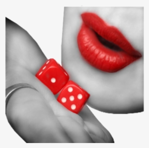 Casino Dice & Playing Cards - Red Lips With Dice