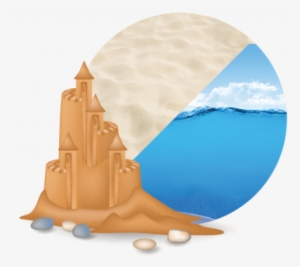 trying to build a sandcastle with dry sand is pointless - illustration
