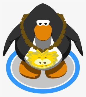Gold Puffle Chain In-game - Club Penguin Penguin Png