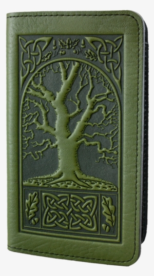 Leather Smartphone Wallet Case - Oberon Design Celtic Oak Leather Smart Phone Wallet