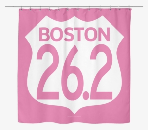 Boston Marathon Woven Oxford Cloth Shower Curtain Pink