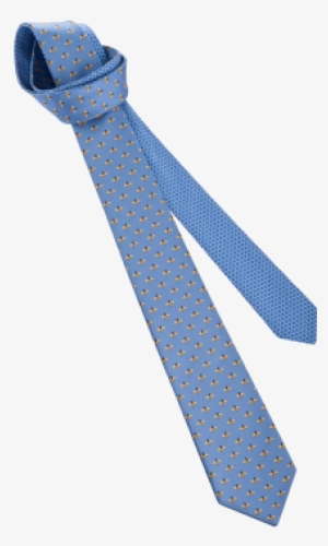 Light Blue Double Beehive Pattern Tie In Fine Silk - Strap
