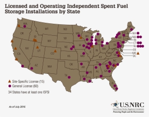Licensed And Operating Independent Spent Fuel Storage - Romney Vs Obama Popular Vote