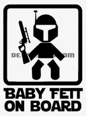 Baby Fett On Board Decal - Little Jedi On Board