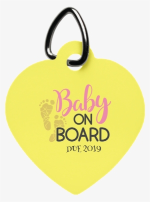 Baby On Board Due 2019 Heart Pet Tag- Pets - Scalable Vector Graphics