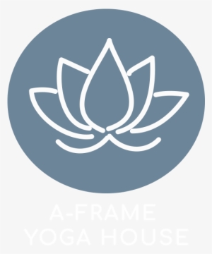 A-frame Yoga House Lotus Flower Logo - Day Spa Icon