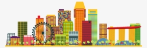 Singapore Skyline Png - Singapore Colored Vector
