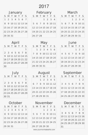 2017 Calendar Download - Number