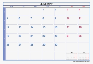 June 2017 Calendar Template - 8.5 X 14 Printable Calendar 2018