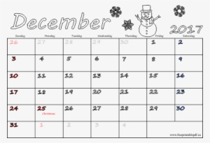 December 2017 Holidays - Printable December 2017 Calendar With Holidays