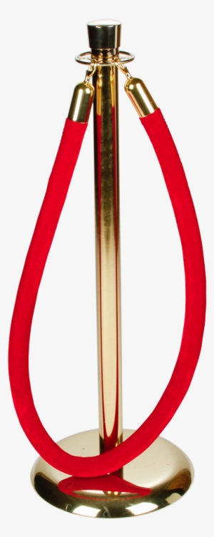 Red Velour Brass Stanchion Rope 6' - Beistle Red Rope Stanchion Set