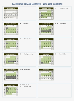 School Calendar 2017-18 - Vertical Calendar Template 2017