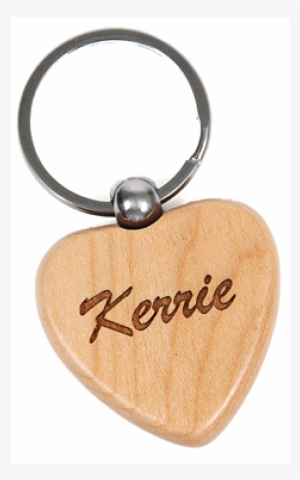 Maple Heart Keychain - Wooden Keychain With Name