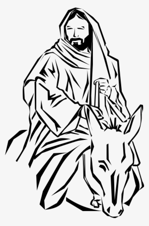 Free Donkey Black And White Alternative Design - Jesus On A Donkey Clipart