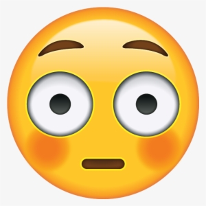 Flushed Emoji - Transparent Background Emoji Png