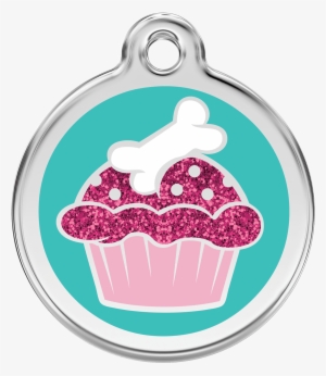 Red Dingo Glitter Pet Id Tags - Médaille Chien Cupcake