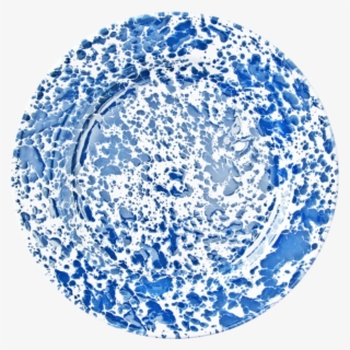 Blue Splatter Enamel Dinner Plate - Circle