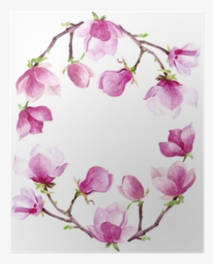 Magnolia Watercolor Wreath Floral Frame Border Wedding - Bridal Shower Clipart Floral