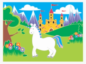Fairy Tale Clipart Unicorn - Mountain And Hills Clip Art