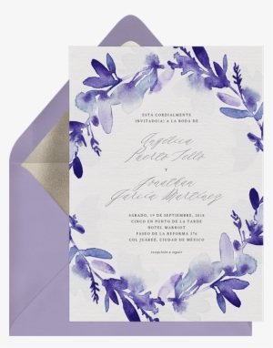 Watercolor Floral Wreath By A Fresh Bunch @greenvelope - Wedding Invitation