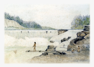 Indians Fishing At Willamette Falls Near Oregon City - Flti