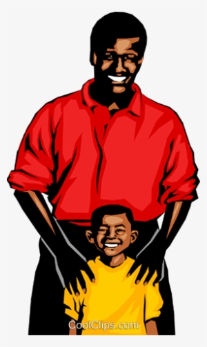 Father & Son Royalty Free Vector Clip Art Illustration - Black Father And Son Clipart