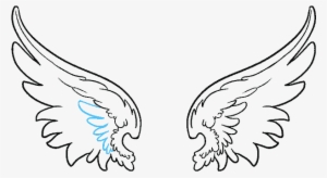 Vector Black And White Library How To Draw Angel Wings - Easy Drawing Of Wings