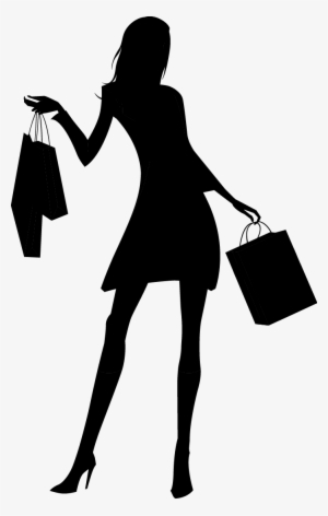 Fashion Girl Silhouette Png - Shopping Woman Silhouette Png