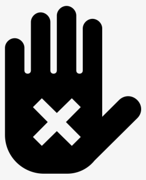 An Outline Of A Hand Is Held Up Facing You With An - Hand