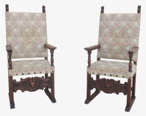 Pair Of Spanish Antique Hall Chairs King's Chairs Arm - Rocking Chair