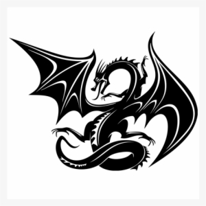 This Beautiful And Striking Flying Dragon Sticker Will - Tribal Dragon Hd Tattoo
