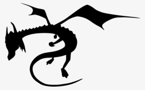 Dragon Wings Spread Silhouette - Silhouette Clip Art Of Dragon