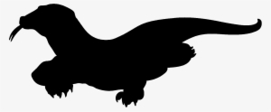 Squid Clipart Silhouette - Komodo Dragon Silhouette