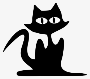 Cat Face Black And White Clipart - Cat Silhouette