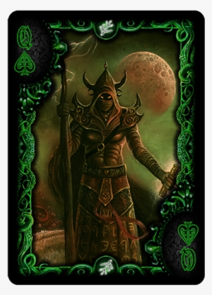 Queen Of Spades From "cthulhu - Bicycle Cthulhu Elder Sign Playing Card