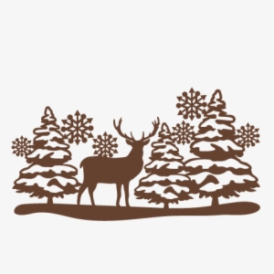 Reindeer Winter Scene Svg Scrapbook Cut File Cute Clipart - Cricut Christmas Scene Silhouette