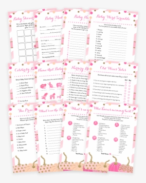 Pink And Gold Pumpkin Baby Shower Game Pack - Pumpkin Pink Gold Baby Shower Games