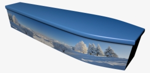 Winter Scene Printed Wooden Coffin - Inflatable Boat