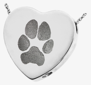 Nm 503 S Sterling Silver Heart With Nose Or Paw Print - Pawprint And Name Heart Slider Sterling Silver Pet